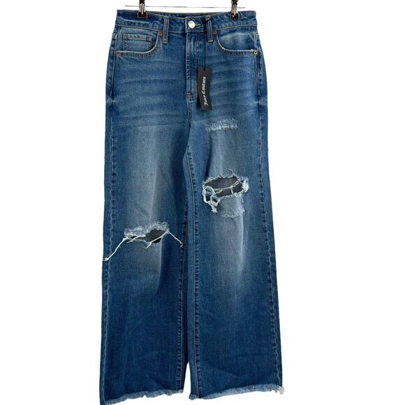 Juicy Couture Denim - Juicy Couture Wide Leg Destroyed Jeans Size 26 New